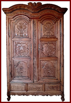 Armoire rennaise Louis XIV signée François Allory datée 1784
